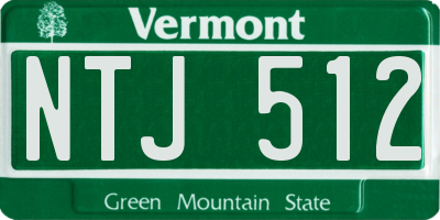 VT license plate NTJ512