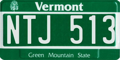 VT license plate NTJ513