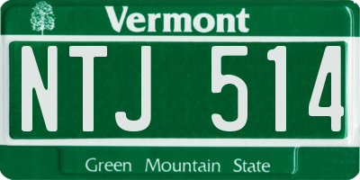 VT license plate NTJ514