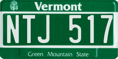 VT license plate NTJ517