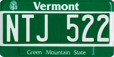 VT license plate NTJ522