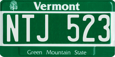 VT license plate NTJ523
