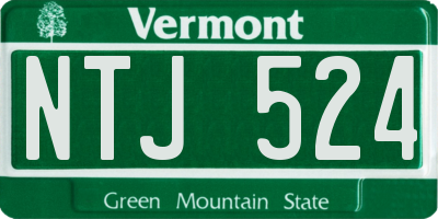 VT license plate NTJ524