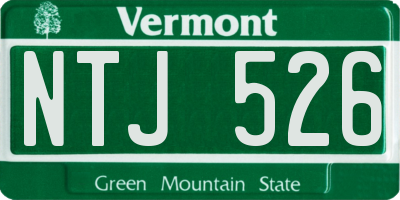 VT license plate NTJ526