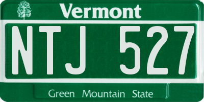 VT license plate NTJ527