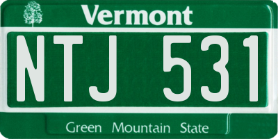 VT license plate NTJ531