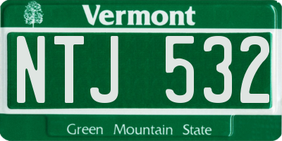 VT license plate NTJ532