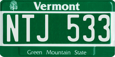 VT license plate NTJ533