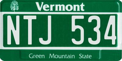 VT license plate NTJ534