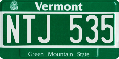 VT license plate NTJ535