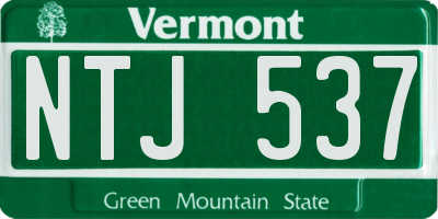 VT license plate NTJ537