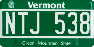 VT license plate NTJ538