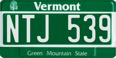 VT license plate NTJ539