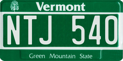 VT license plate NTJ540