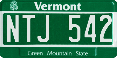VT license plate NTJ542