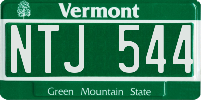 VT license plate NTJ544