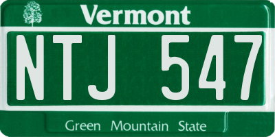 VT license plate NTJ547