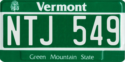 VT license plate NTJ549