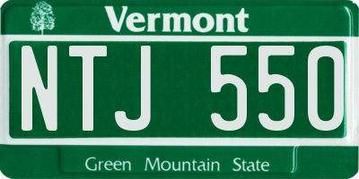 VT license plate NTJ550