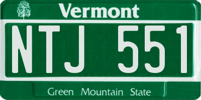 VT license plate NTJ551