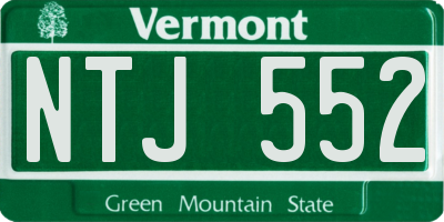VT license plate NTJ552