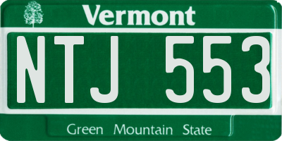 VT license plate NTJ553