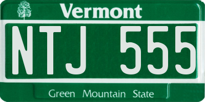 VT license plate NTJ555