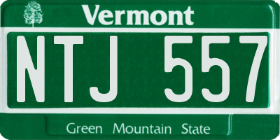 VT license plate NTJ557