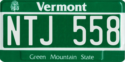 VT license plate NTJ558