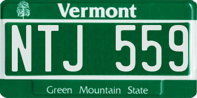 VT license plate NTJ559