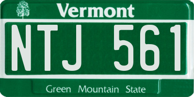 VT license plate NTJ561