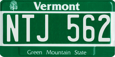 VT license plate NTJ562