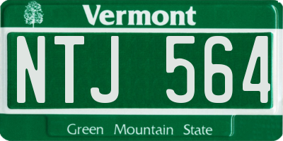 VT license plate NTJ564