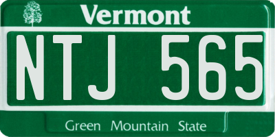 VT license plate NTJ565