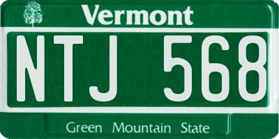 VT license plate NTJ568
