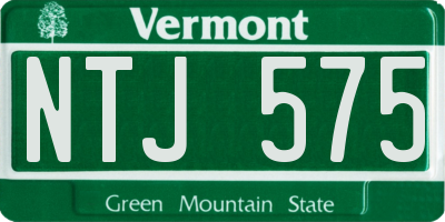 VT license plate NTJ575