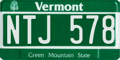 VT license plate NTJ578