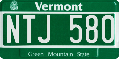 VT license plate NTJ580