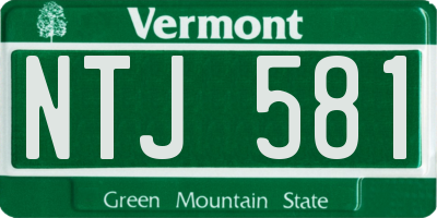 VT license plate NTJ581