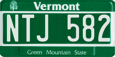 VT license plate NTJ582