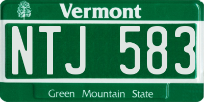 VT license plate NTJ583