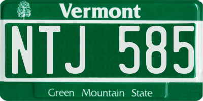 VT license plate NTJ585