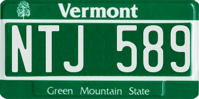 VT license plate NTJ589