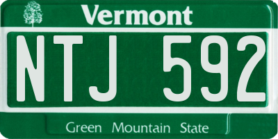 VT license plate NTJ592