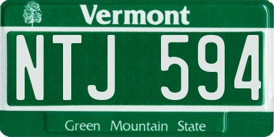 VT license plate NTJ594