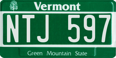 VT license plate NTJ597