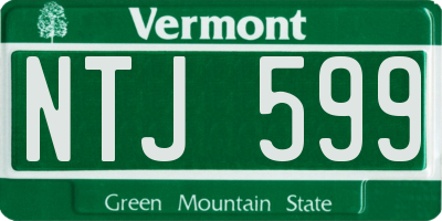 VT license plate NTJ599