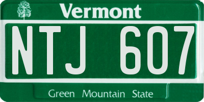 VT license plate NTJ607