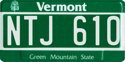 VT license plate NTJ610