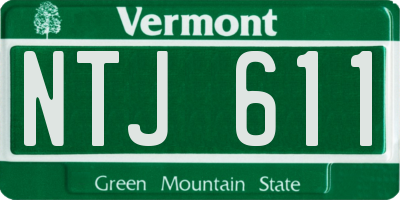 VT license plate NTJ611